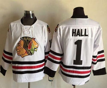 Glenn Hall Chicago Blackhawks white Throwback jersey
