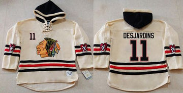 Andrew Desjardins Chicago Blackhawks cream jersey