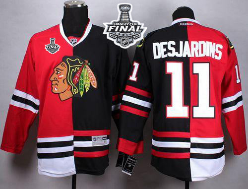 Andrew Desjardins Chicago Blackhawks red-black Split jersey