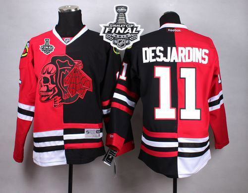 Andrew Desjardins Chicago Blackhawks red-black Split jersey