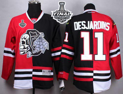 Andrew Desjardins Chicago Blackhawks red-black Split jersey