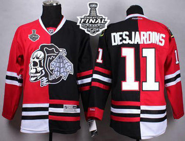 Andrew Desjardins Chicago Blackhawks red-black Split jersey