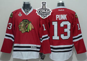 CM Punk Chicago Blackhawks red jersey