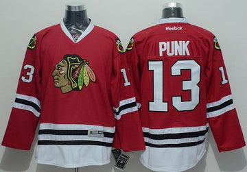 CM Punk Chicago Blackhawks red jersey