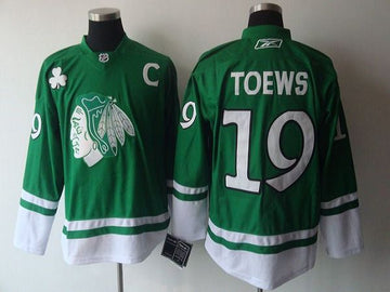 Jonathan Toews Chicago Blackhawks green jersey