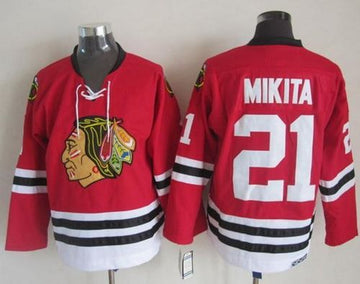 Stan Mikita Chicago Blackhawks red Throwback jersey