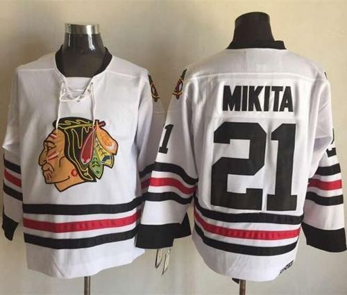 Stan Mikita Chicago Blackhawks white Throwback jersey