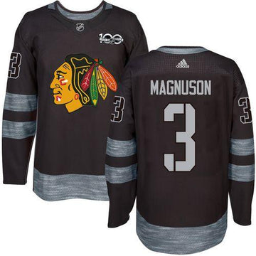 Keith Magnuson Chicago Blackhawks black jersey