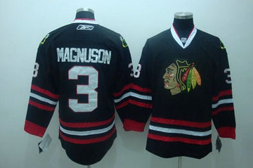 Keith Magnuson Chicago Blackhawks black jersey