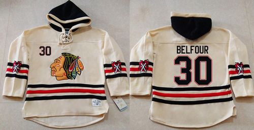 ED Belfour Chicago Blackhawks cream jersey
