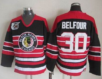 ED Belfour Chicago Blackhawks red-black jersey