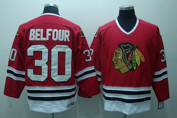 ED Belfour Chicago Blackhawks red Throwback jersey