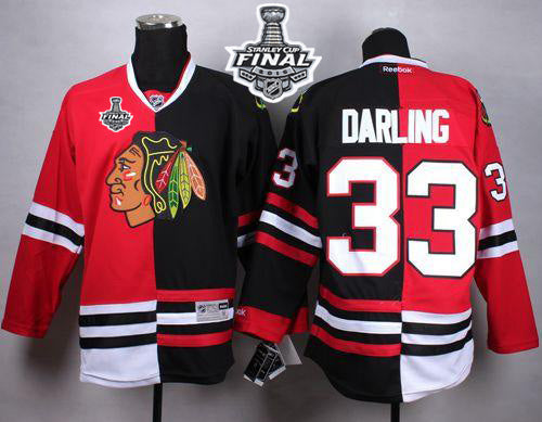 Scott Darling Chicago Blackhawks red-black Split jersey