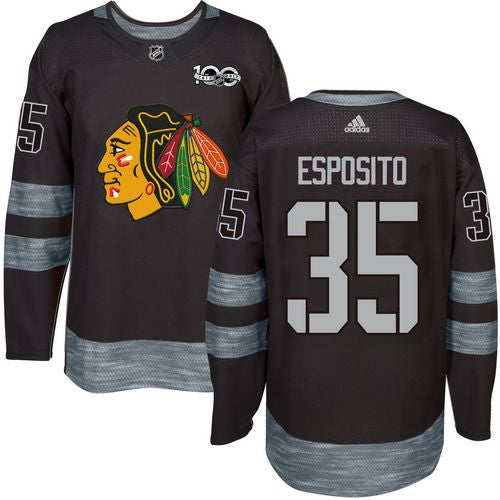 Tony Esposito Chicago Blackhawks black jersey