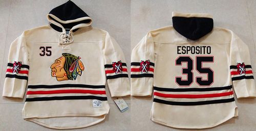 Tony Esposito Chicago Blackhawks cream jersey
