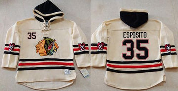 Tony Esposito Chicago Blackhawks cream jersey