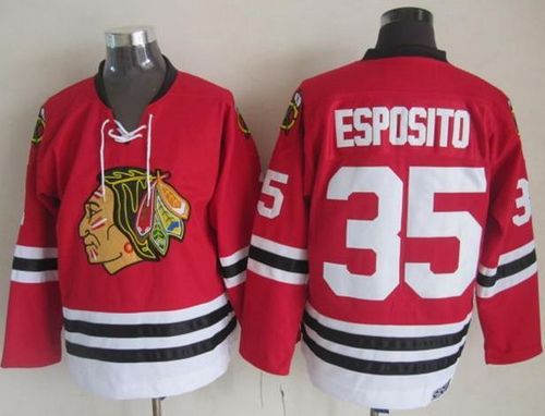 Tony Esposito Chicago Blackhawks red Throwback jersey