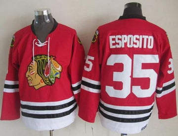 Tony Esposito Chicago Blackhawks red Throwback jersey