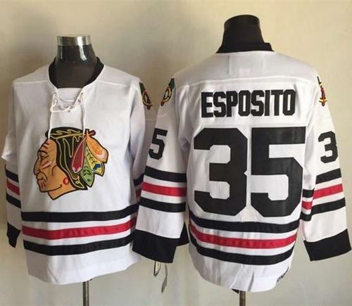 Tony Esposito Chicago Blackhawks white Throwback jersey
