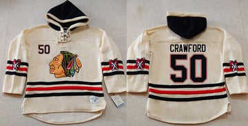 Corey Crawford Chicago Blackhawks cream jersey