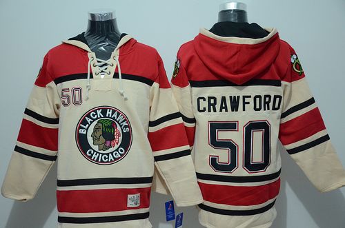 Corey Crawford Gream Sawyer Hooded Sweatshirt Chicago Blackhawks jersey