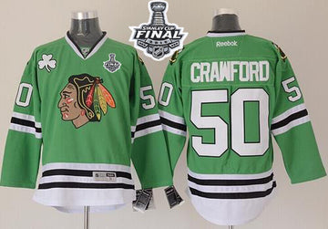 Corey Crawford Chicago Blackhawks green jersey