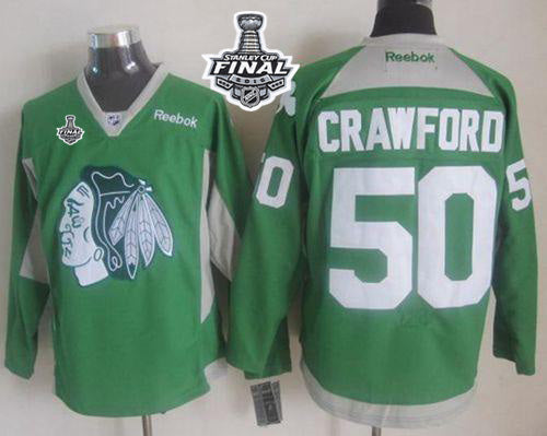 Corey Crawford Chicago Blackhawks green jersey