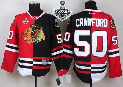 Corey Crawford Chicago Blackhawks red-black Split jersey