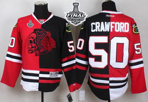 Corey Crawford Chicago Blackhawks red-black Split jersey