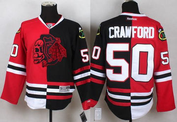 Corey Crawford Chicago Blackhawks red-black Split jersey