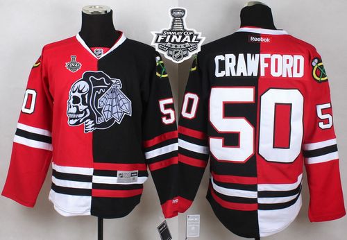 Corey Crawford Chicago Blackhawks red-black Split jersey