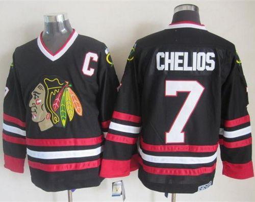 Chris Chelios Chicago Blackhawks black Throwback jersey