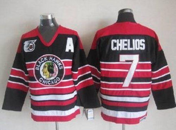 Chris Chelios Chicago Blackhawks red-black jersey