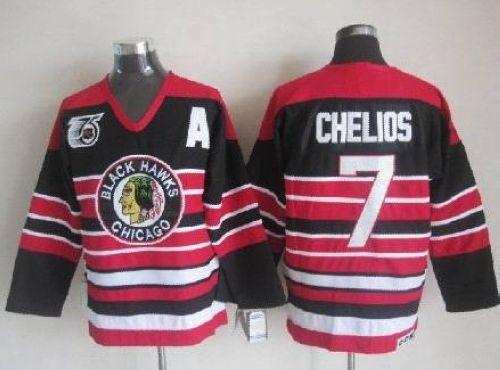 Chris Chelios Chicago Blackhawks red-black jersey