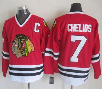 Chris Chelios Chicago Blackhawks red Throwback jersey