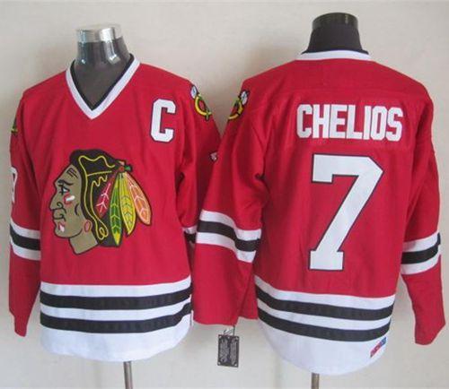 Chris Chelios Chicago Blackhawks red Throwback jersey