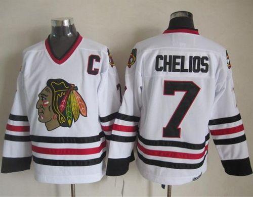 Chris Chelios Chicago Blackhawks white Throwback jersey