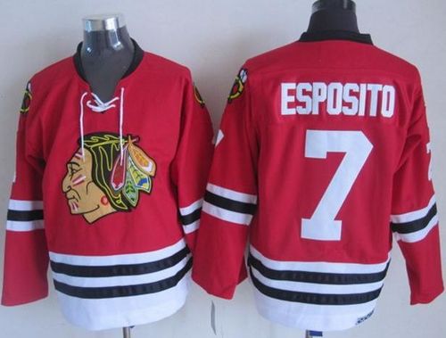 Tony Esposito Chicago Blackhawks red Throwback jersey