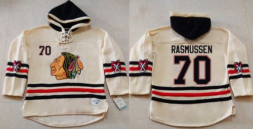 Dennis Rasmussen Chicago Blackhawks cream jersey