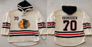 Dennis Rasmussen Chicago Blackhawks cream jersey