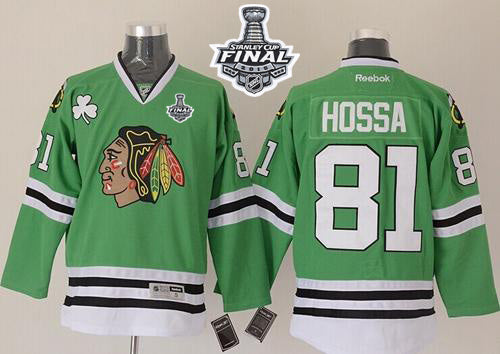 Marian Hossa Chicago Blackhawks green jersey