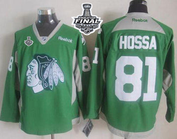 Marian Hossa Chicago Blackhawks green jersey
