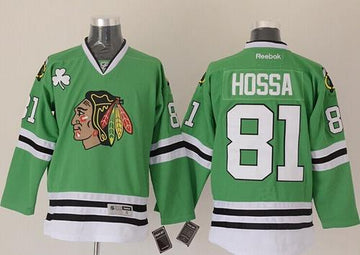 Marian Hossa Chicago Blackhawks green jersey