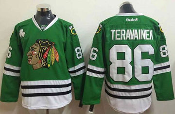 Teuvo Teravainen Chicago Blackhawks green jersey
