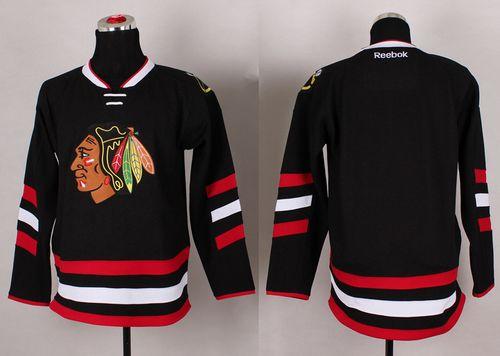 Custom Chicago Blackhawks black Stadium Series jersey