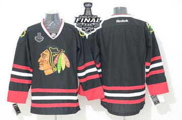 Custom Chicago Blackhawks black jersey