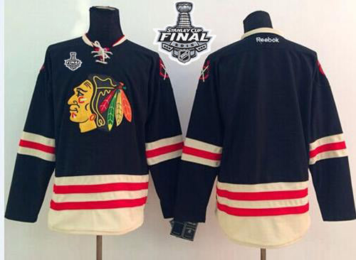 Custom Chicago Blackhawks black Winter Classic jersey