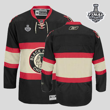 Custom Chicago Blackhawks black jersey