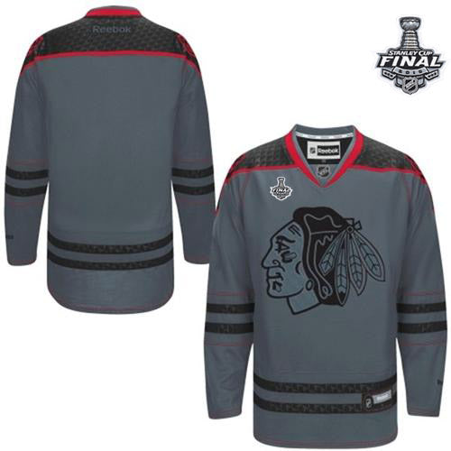 Custom Chicago Blackhawks charcoal Fashion jersey