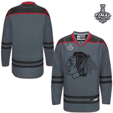 Custom Chicago Blackhawks charcoal Fashion jersey